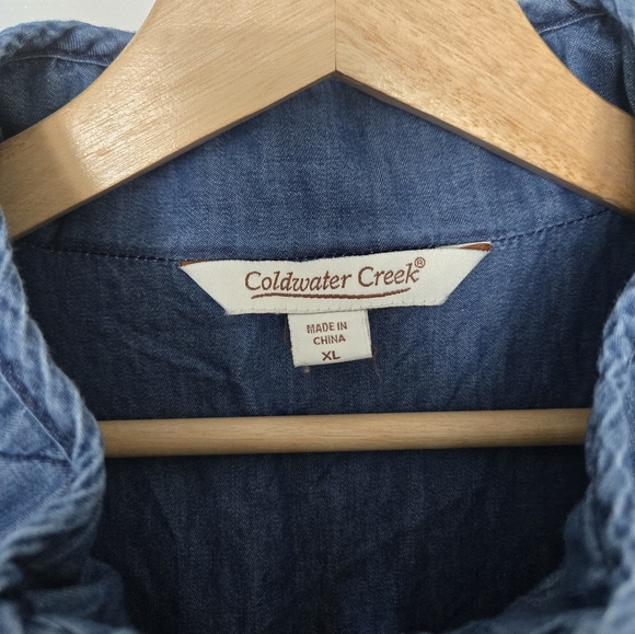 Coldwater Creek Denim Quilted Vest Size XL - Picture 3 of 4